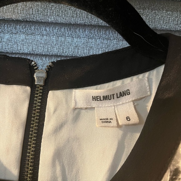 Helmut Lang Silk Annex Printed Sleeveless Mini Dress Gray Black White size 6 - Picture 15 of 15